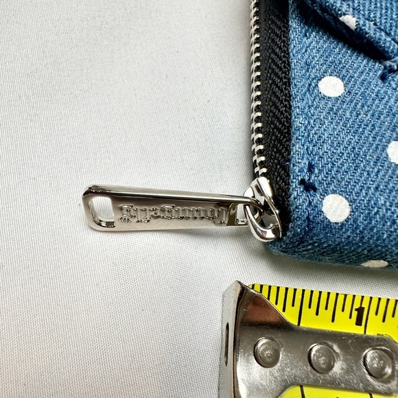 Loungefly Disney Minnie Mouse Denim Polka Dot Zip Around Wallet NWOT - Picture 5 of 8